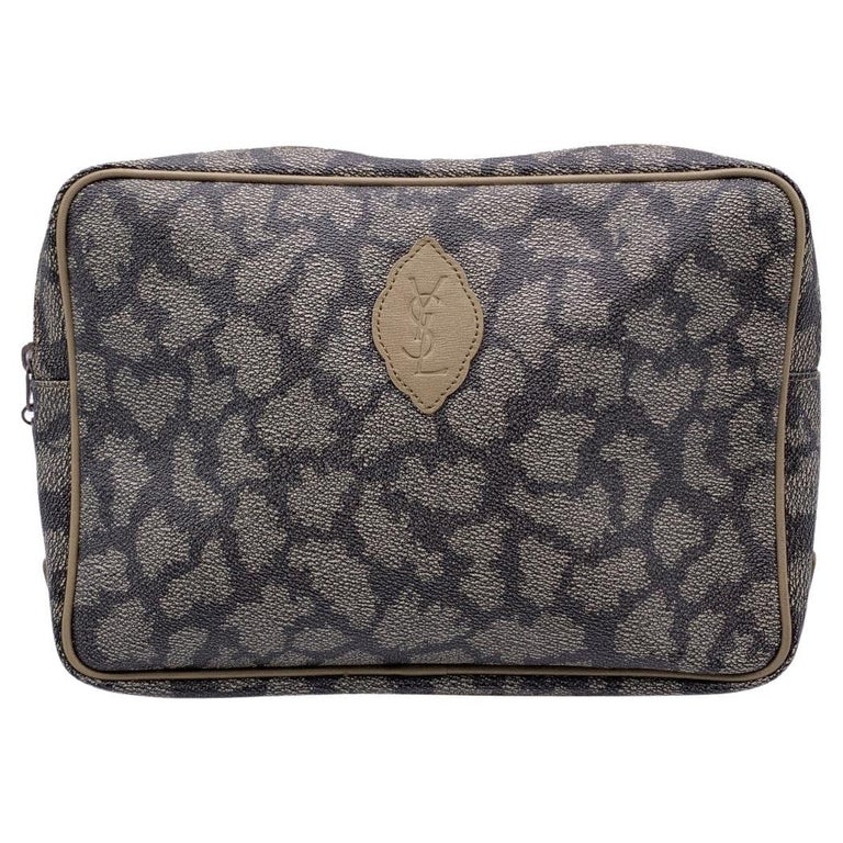 Yves Saint Laurent Vintage Giraffe Print Canvas Clutch Cosmetic Bag For  Sale at 1stDibs