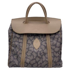 Yves Saint Laurent Vintage Giraffe Print Canvas Tote Bag Satchel