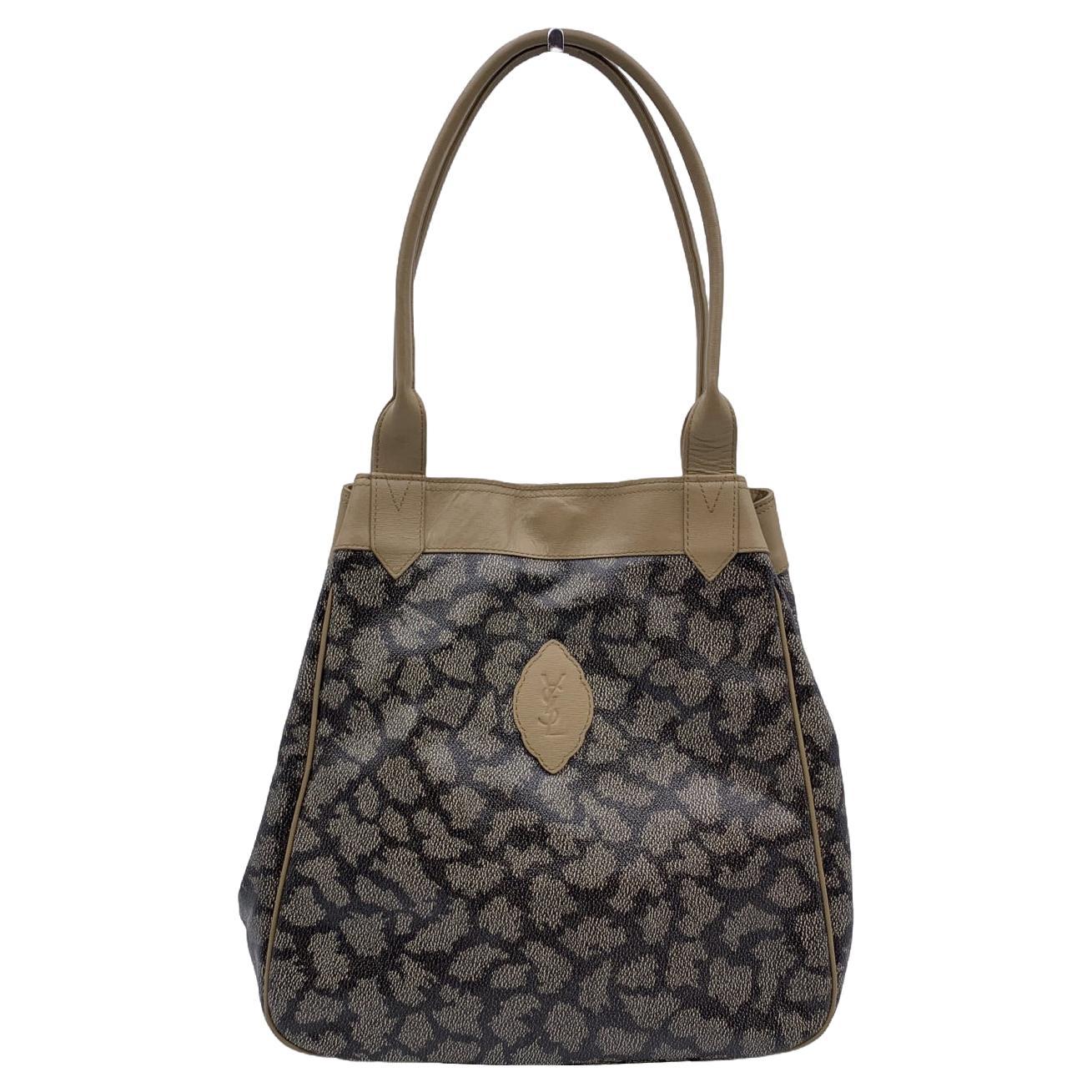 YSL Rive Gauche Earthtone Python Large Downtown Tote - GHW at 1stDibs ...