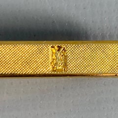 YVES SAINT LAURENT Vintage Gold Logo Metall Krawattenklammer