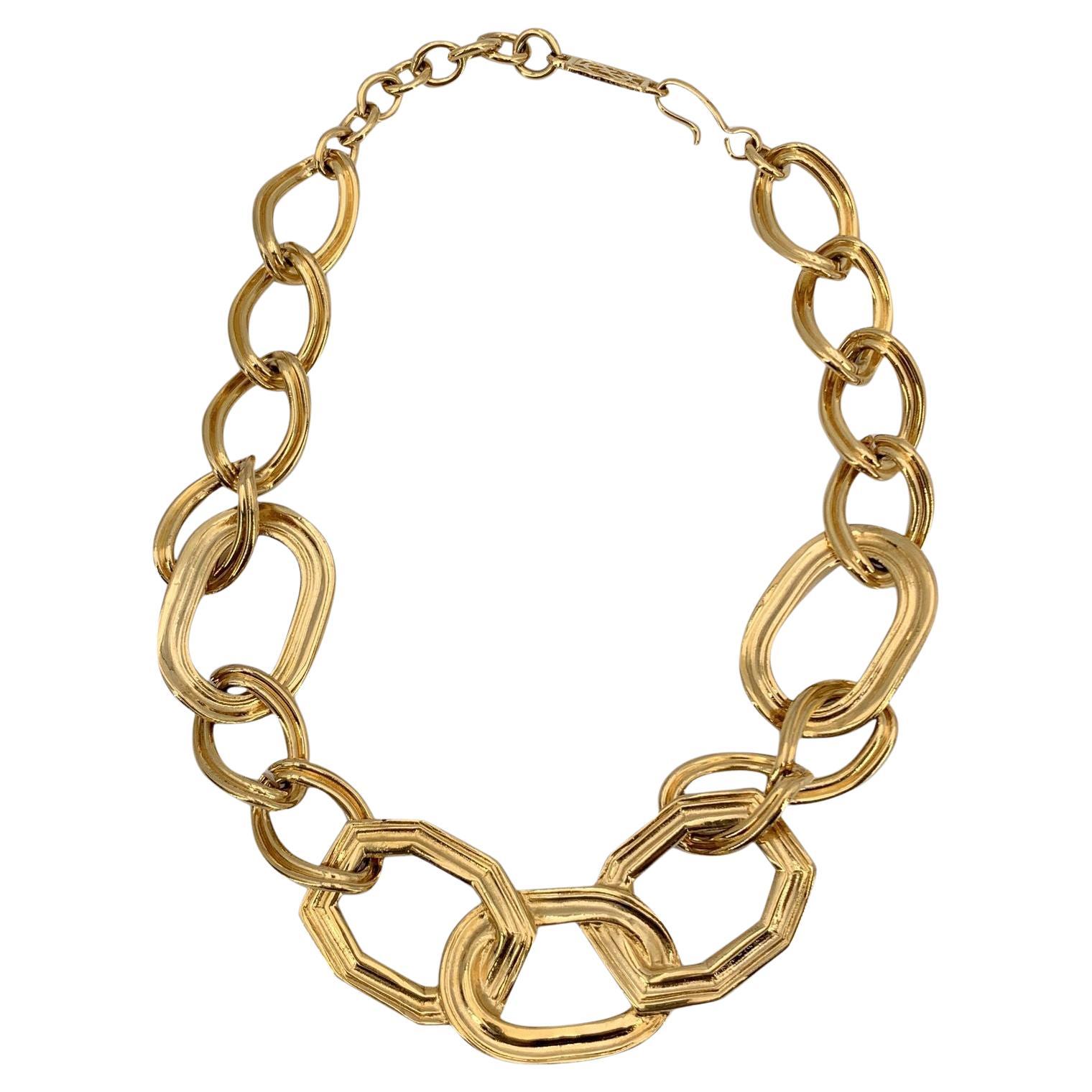 Yves Saint Laurent Vintage Gold Metall große Kette Links Halskette
