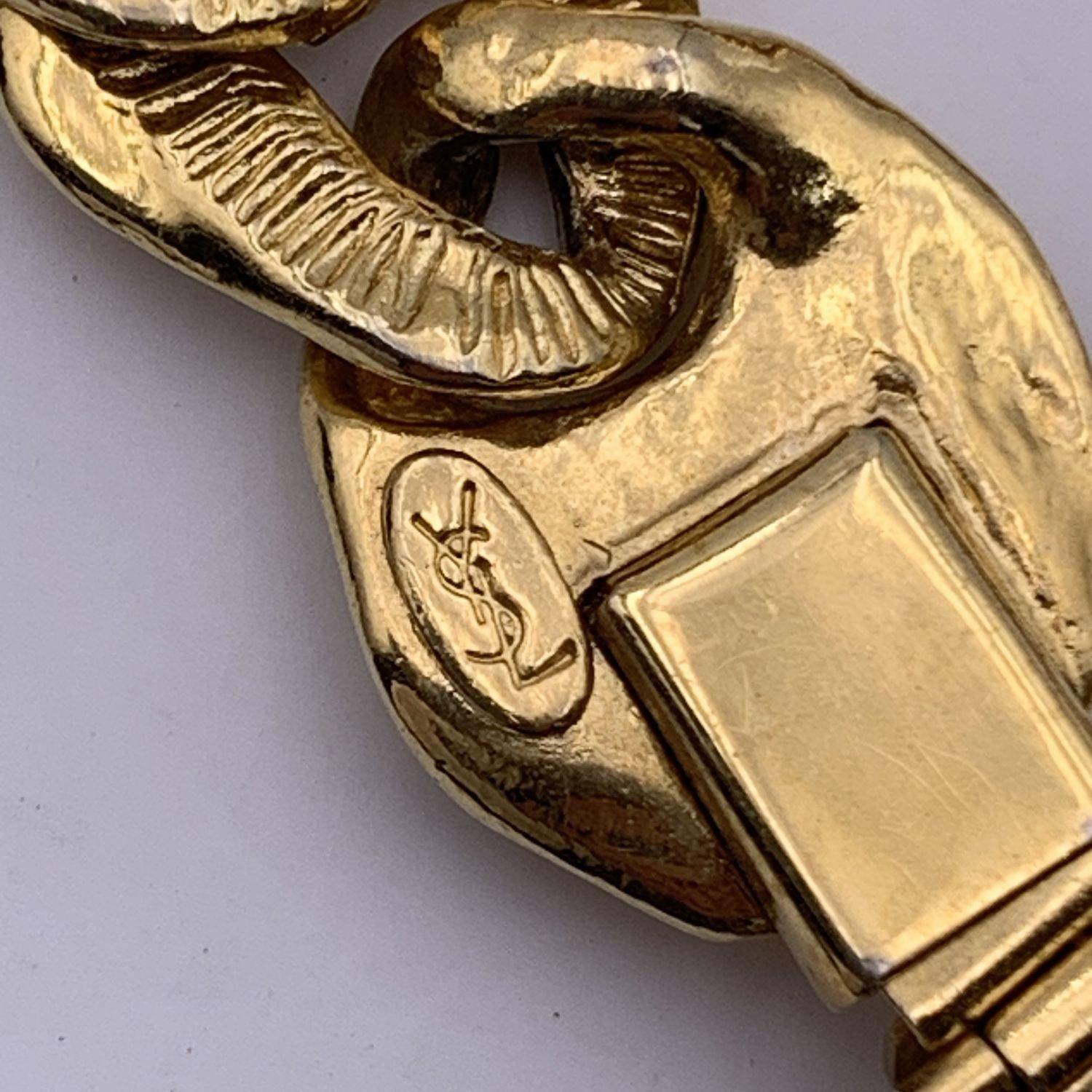 Women's Yves Saint Laurent Vintage Gold Metal Chain Link Bracelet