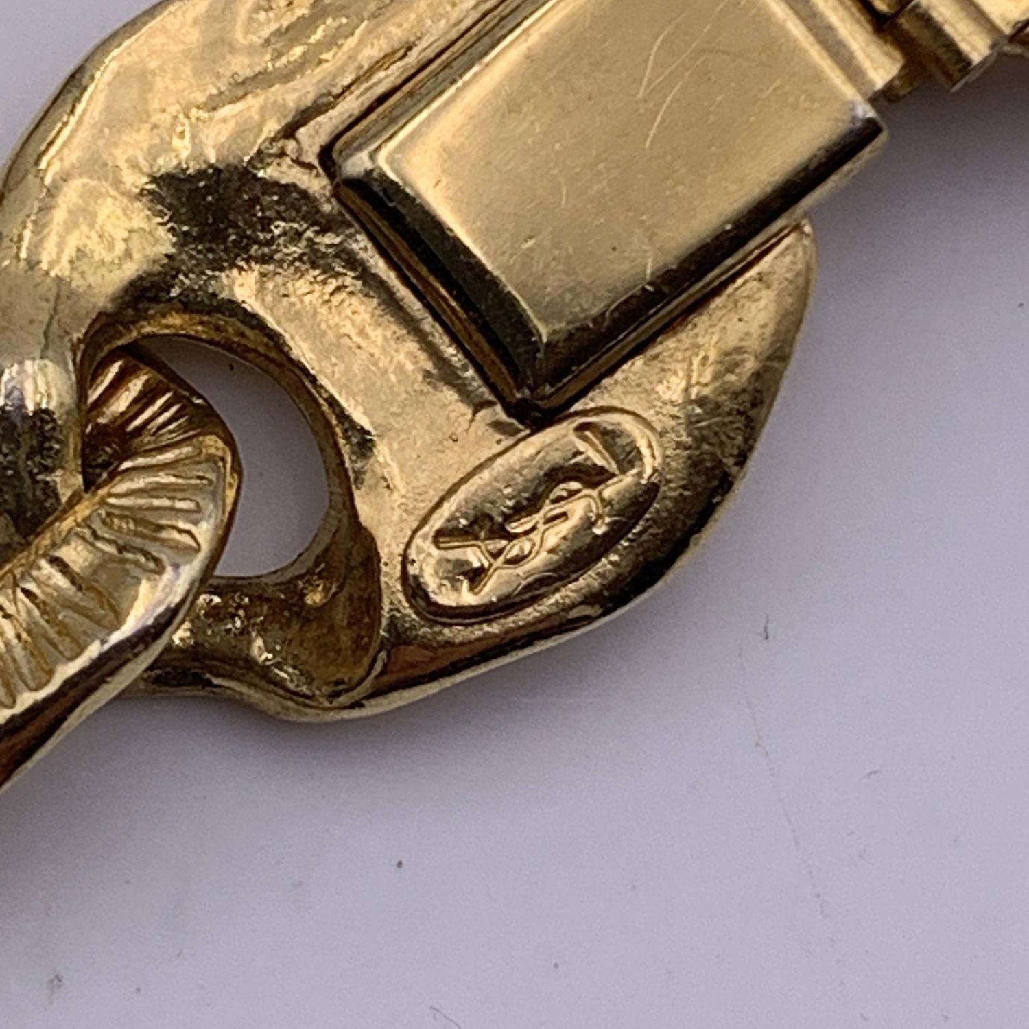 Yves Saint Laurent Vintage Gold Metal Chain Link Bracelet 1