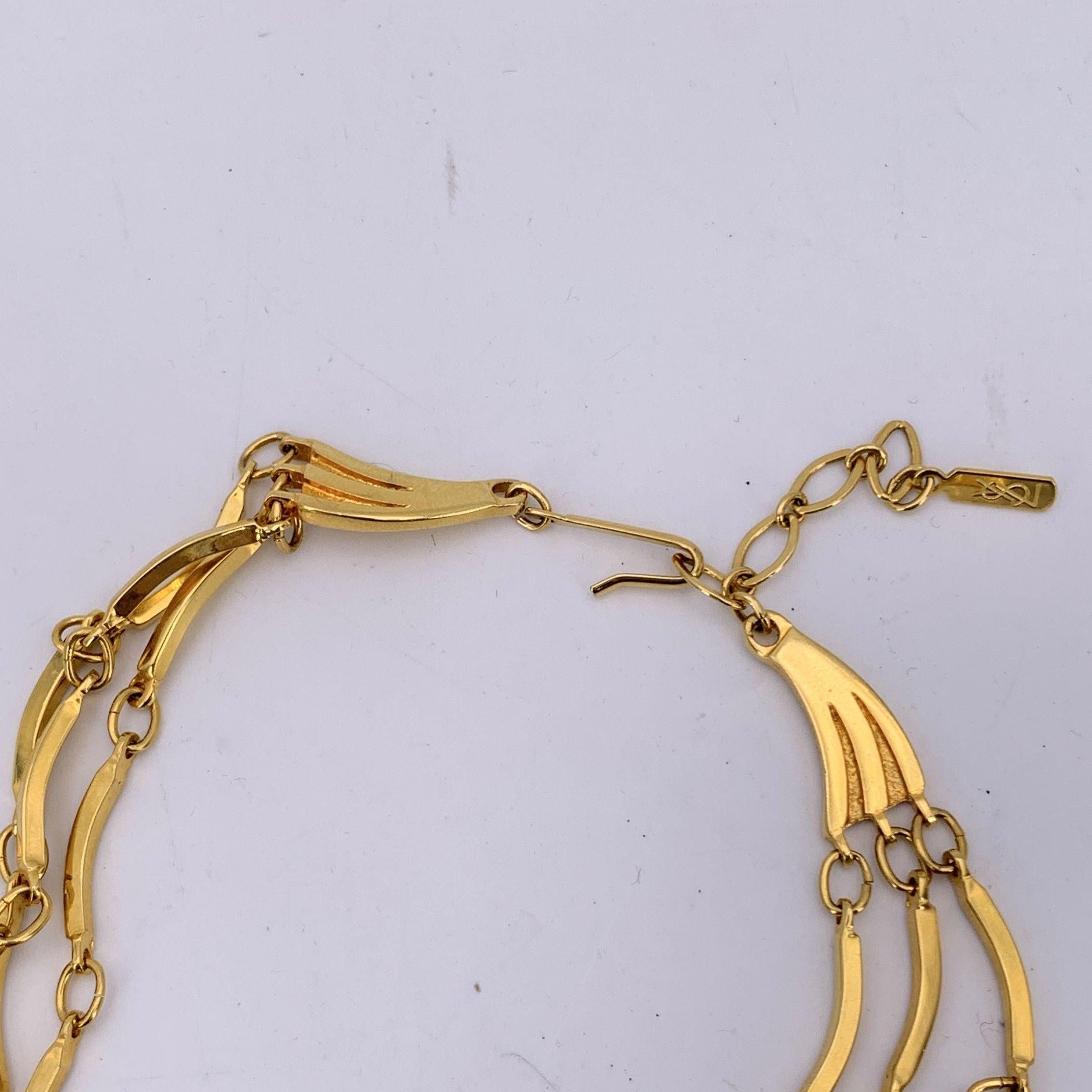 Yves Saint Laurent Vintage Gold Metall Multi Strang Halskette im Angebot 1