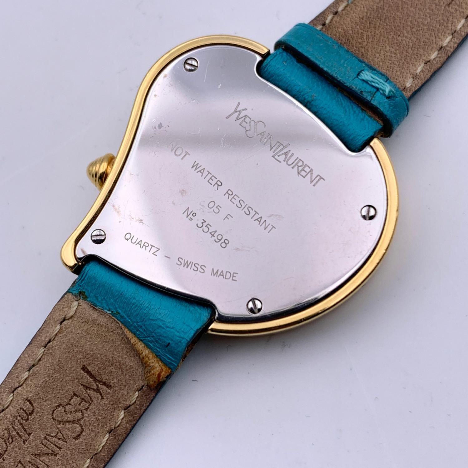 Yves Saint Laurent Vintage Gold Metal Watch Mod. 05F Heart Shaped In Excellent Condition In Rome, Rome