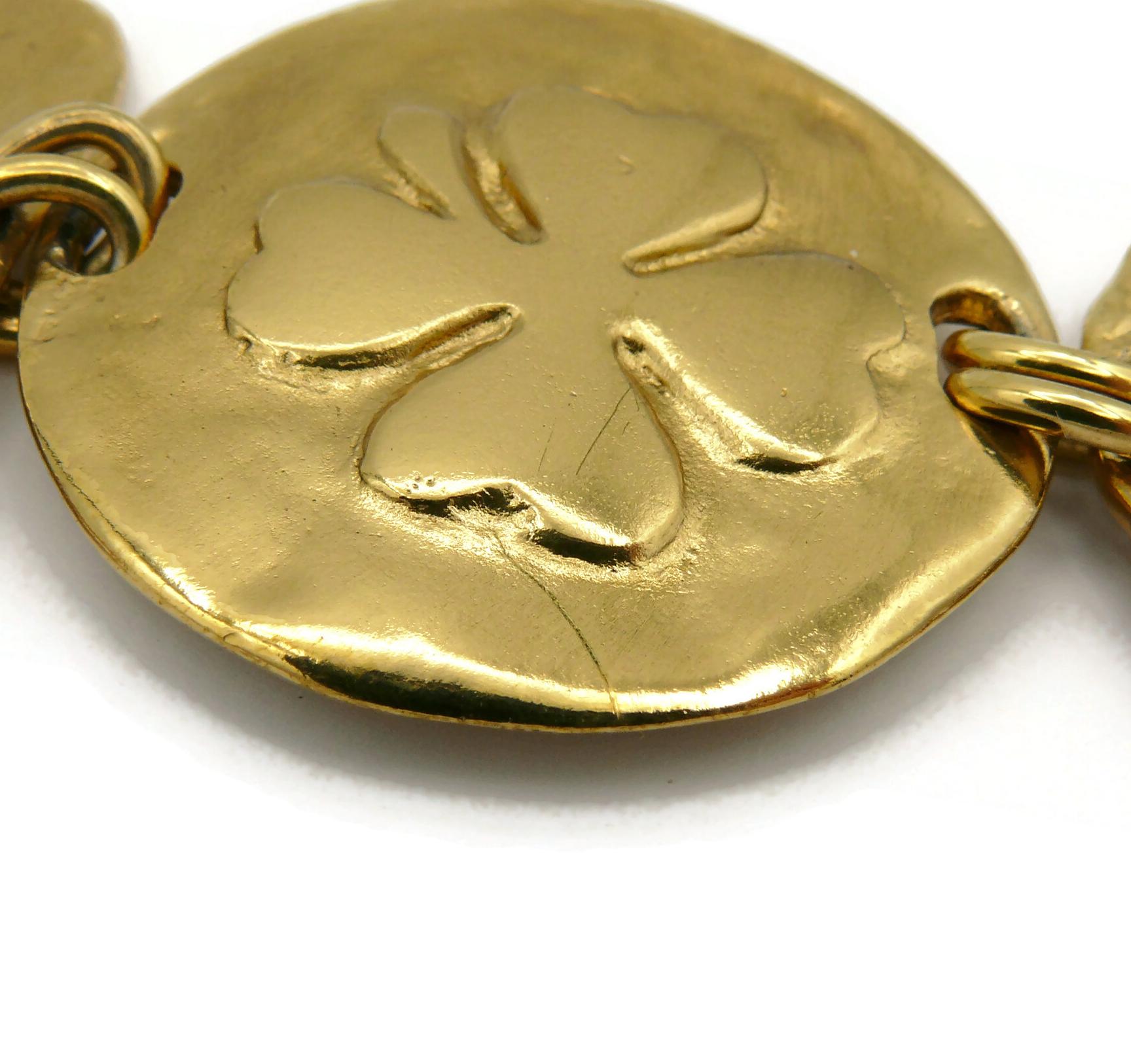 YVES SAINT LAURENT Vintage Gold Tone Iconic Link Bracelet For Sale 6