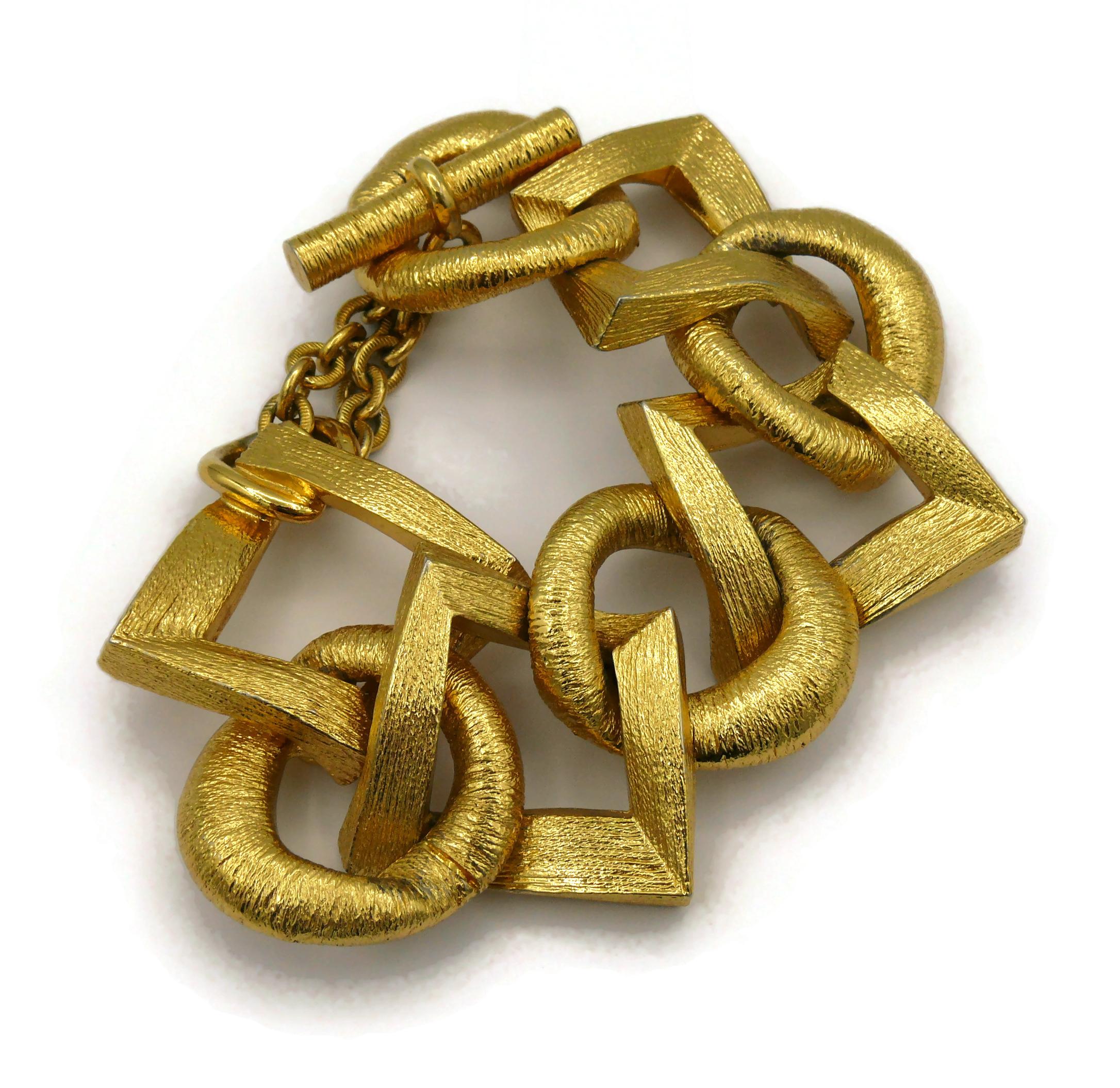 Women's YVES SAINT LAURENT Vintage Gold Tone Link Bracelet For Sale