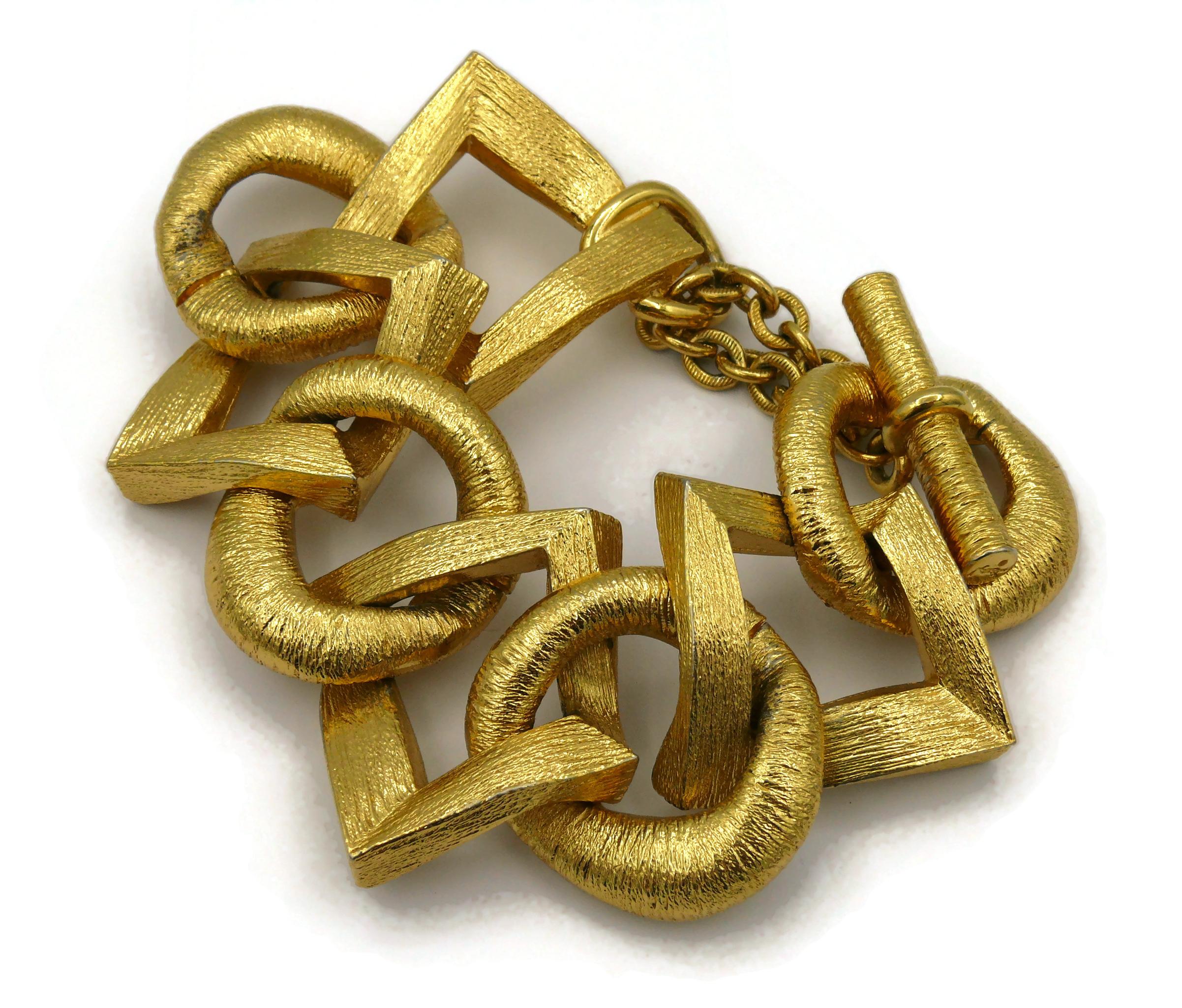 YVES SAINT LAURENT Vintage Gold Tone Link Bracelet For Sale 1