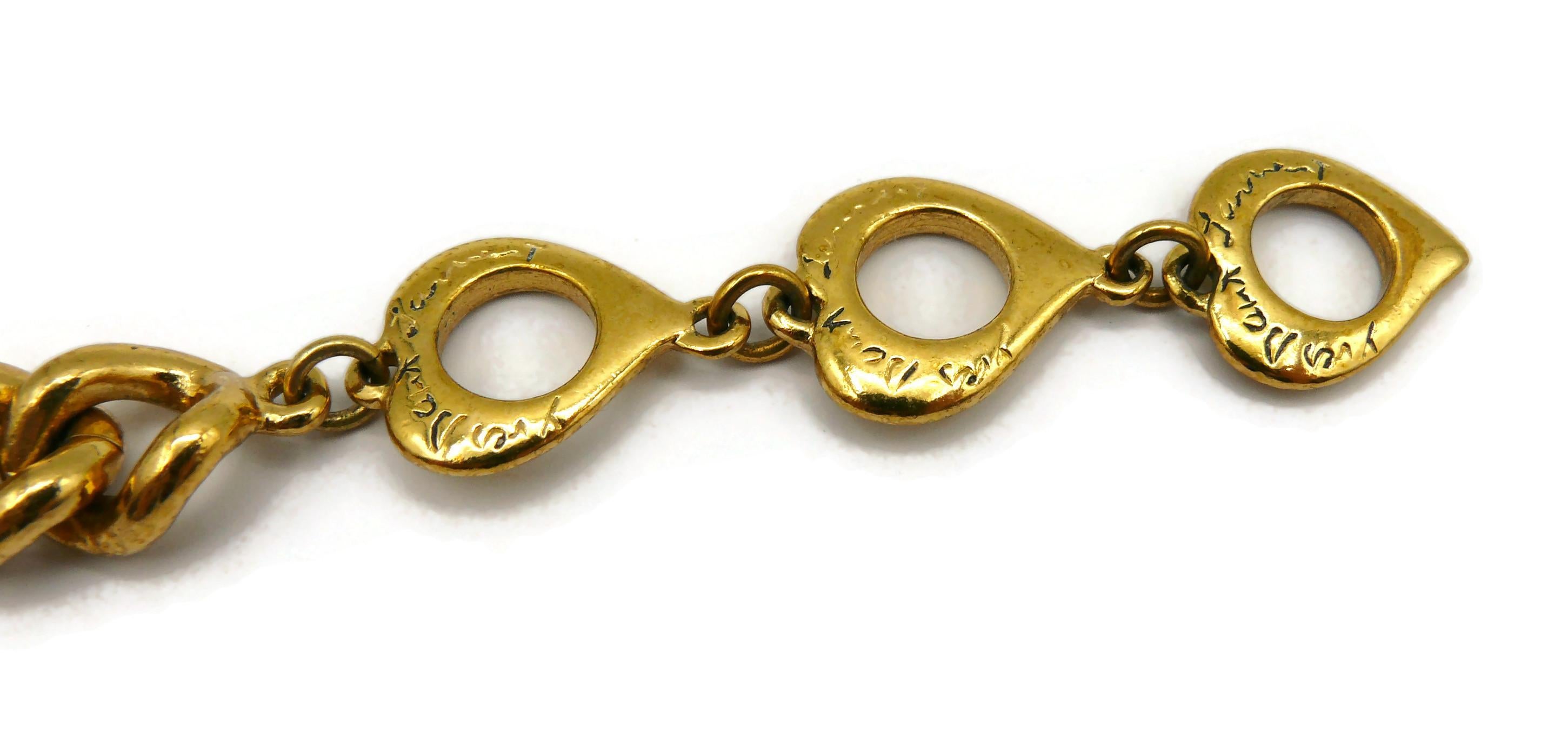 YVES SAINT LAURENT Vintage Gold Tone Mythological Creature Medallion Necklace For Sale 8