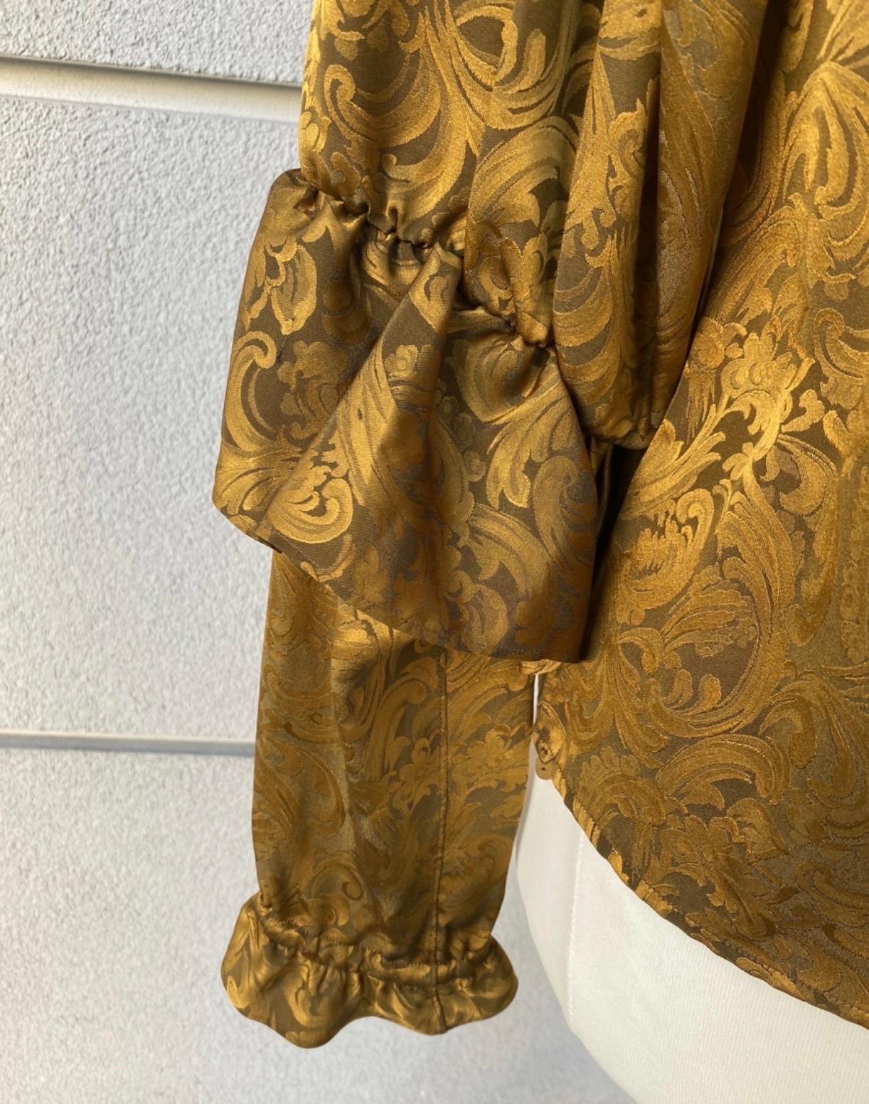 Yves Saint Laurent vintage golden baroque Silk Shirt For Sale 1