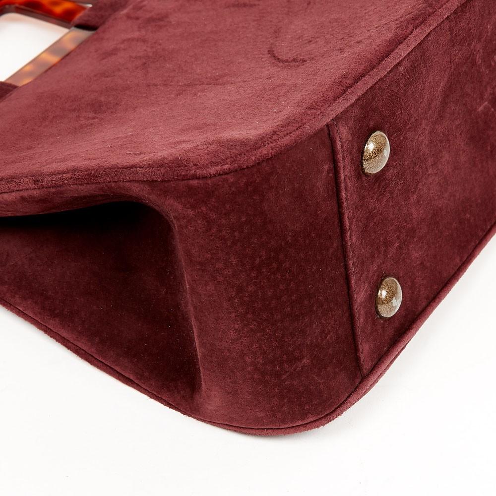 Red YVES SAINT LAURENT Vintage Handbag in Burgundy Suede Leather