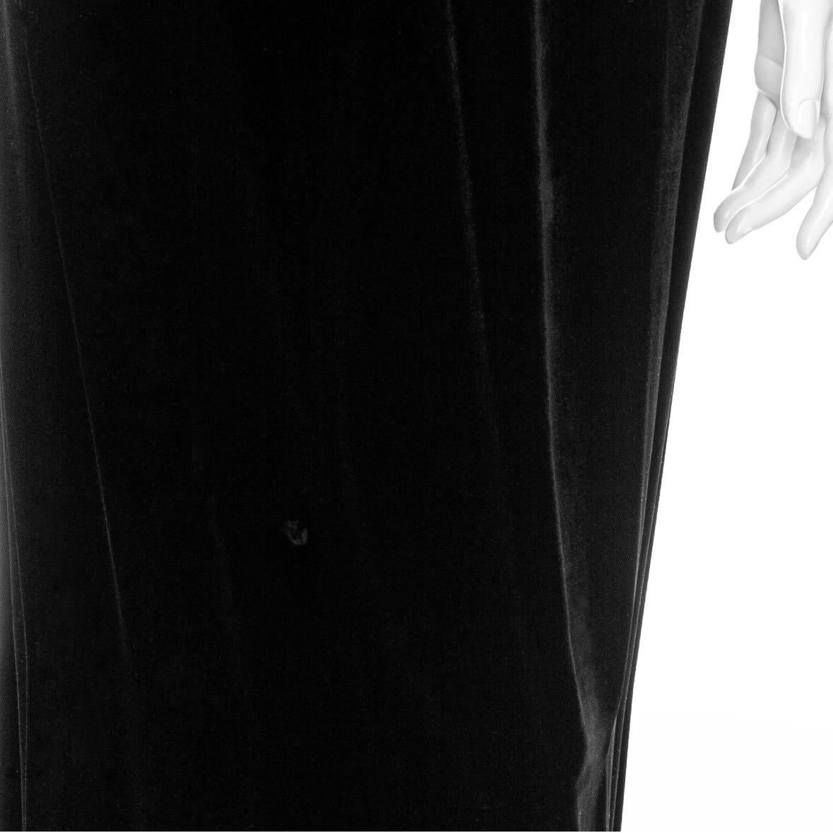 Yves Saint Laurent Vintage Haute Couture Black Velvet Halter Dress For Sale 4