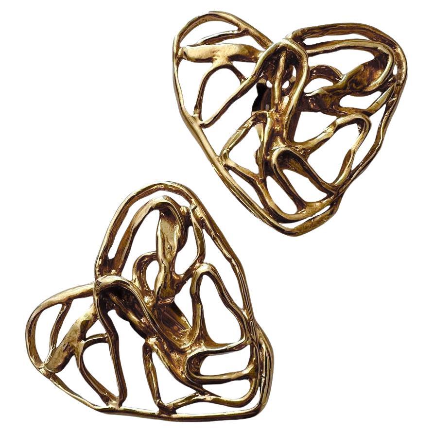 Yves Saint Laurent Vintage Heart Clip-On Earrings, 1980s