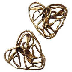 Yves Saint Laurent Vintage Heart Clip-On Earrings, 1980s