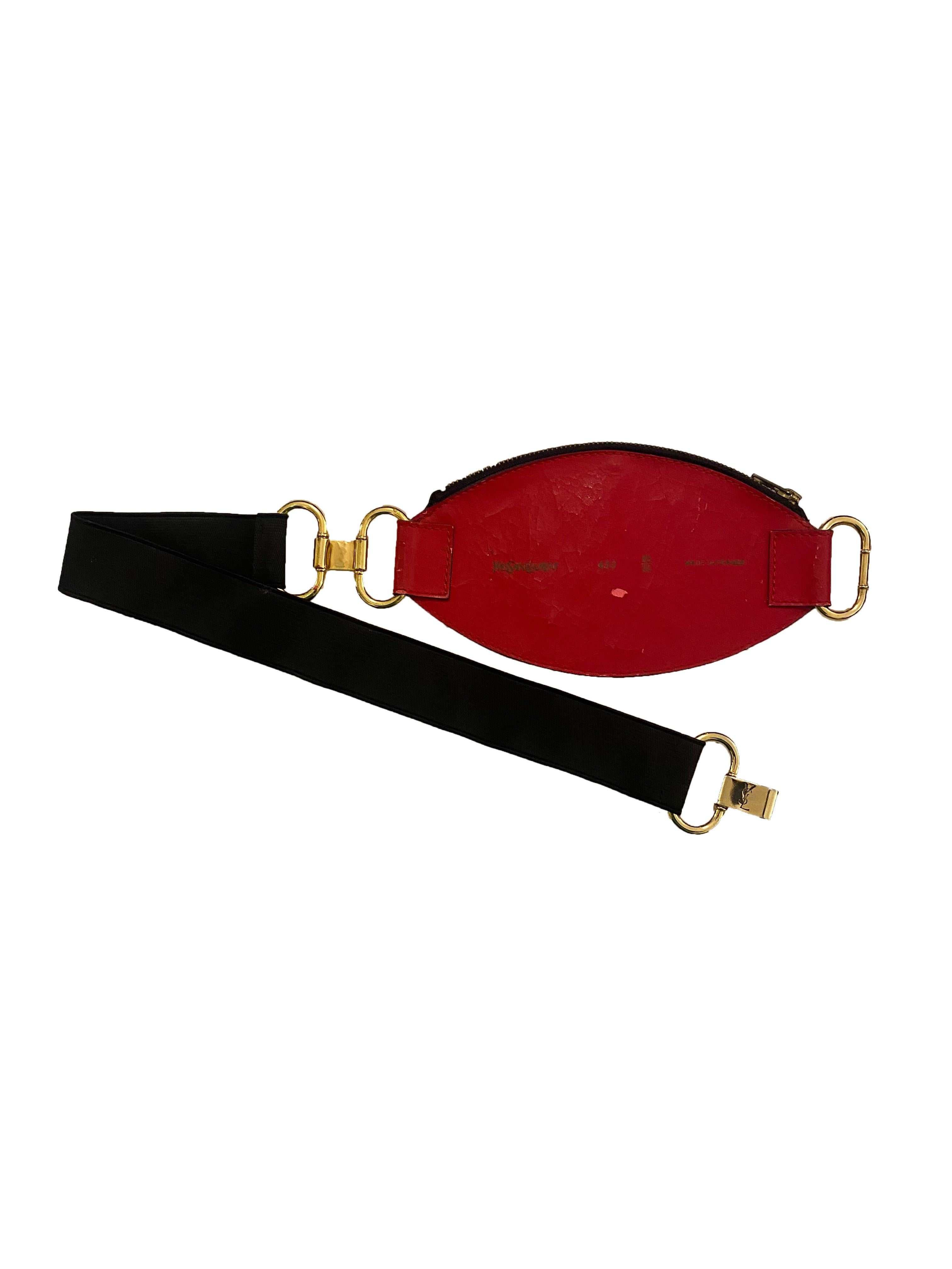 Brown Yves Saint Laurent Vintage Leather Belt Bag For Sale