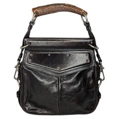 YVES Saint Laurent Vintage Leather Horn Handle Shoulder Bag
