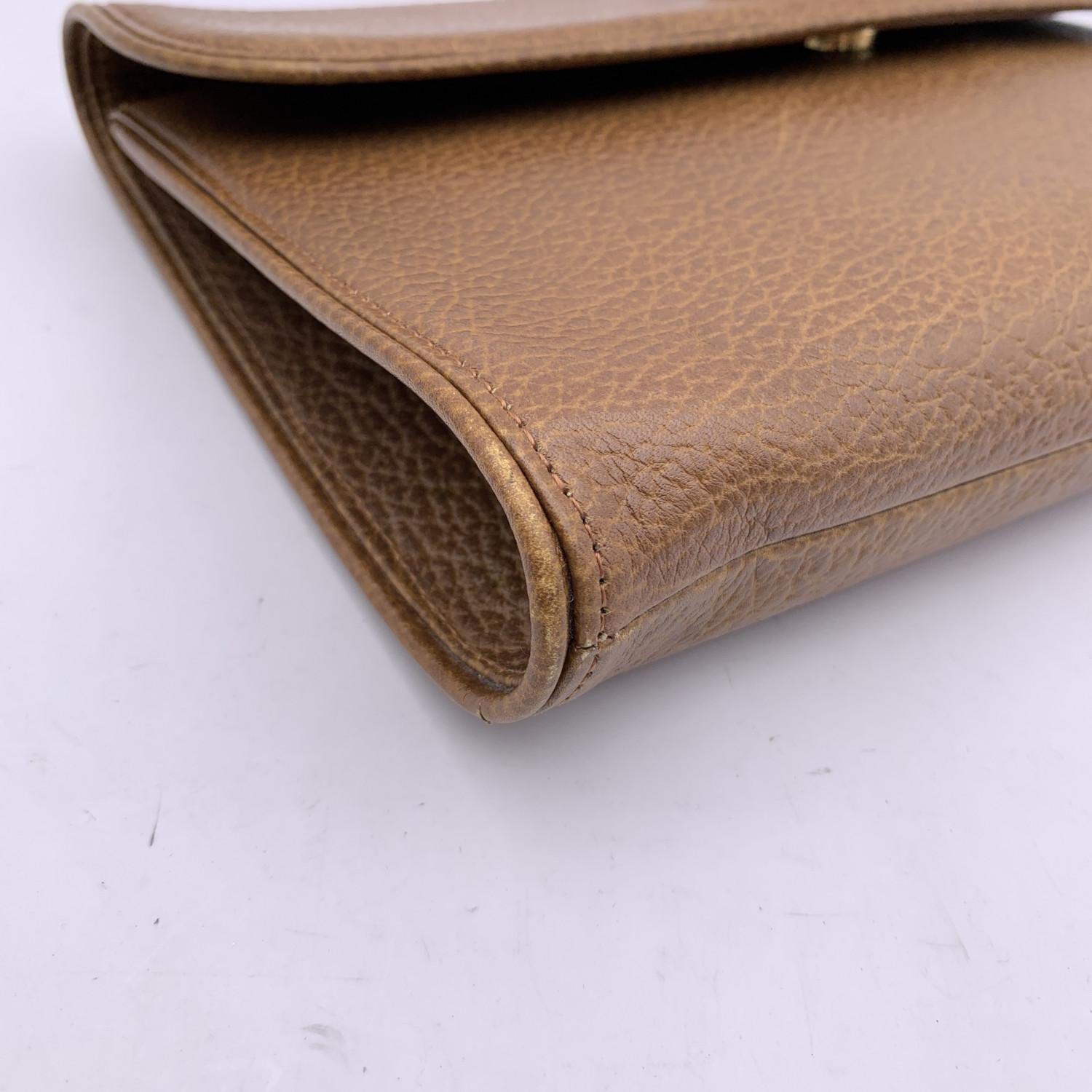 Yves Saint Laurent Vintage Light Brown Leather Clutch Bag Handbag 3