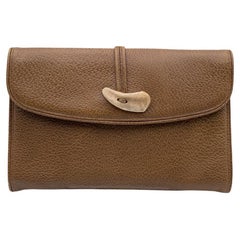 Yves Saint Laurent Vintage Light Brown Leather Clutch Bag Handbag