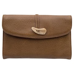 Yves Saint Laurent Vintage Hellbraune Leder-Clutch/Handtasche