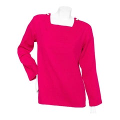 Yves Saint Laurent Vintage Magenta Square Neck Top (1980s)
