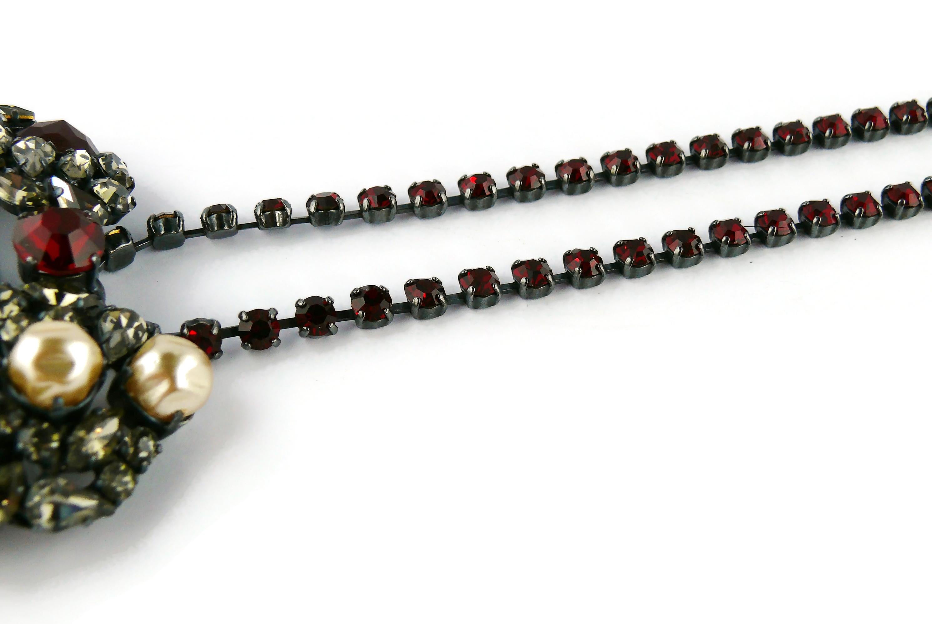 Yves Saint Laurent Vintage Massive Iconic Bejeweled Heart Brooch Necklace 7