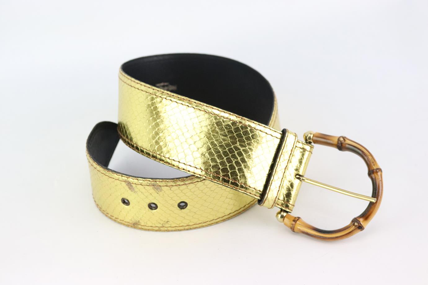 Yves Saint Laurent Vintage Metallic Python Waist Belt  In Excellent Condition In London, GB