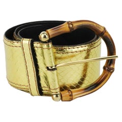 Yves Saint Laurent Vintage Metallic Python Waist Belt