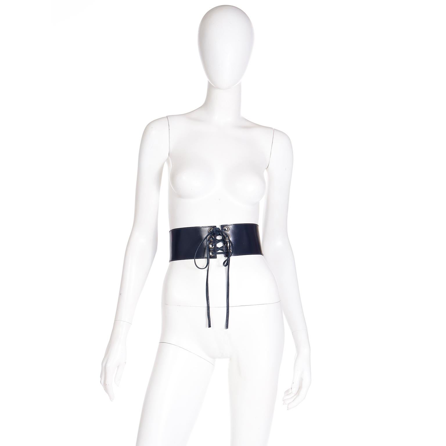 This vintage Yves Saint Laurent belt is a style he re-invented in several of his collections and it is instantly recognizable as a YSL piece. YSL first introduced this style of belt with his iconic Ballet de Russes or Russian Collection in 1976.