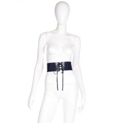 Ceinture corset vintage Yves Saint Laurent bleu marine nuit