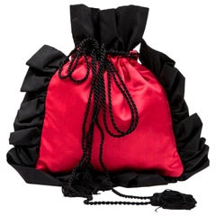 YVES SAINT LAURENT Vintage Minaudière in Red and Black Satin