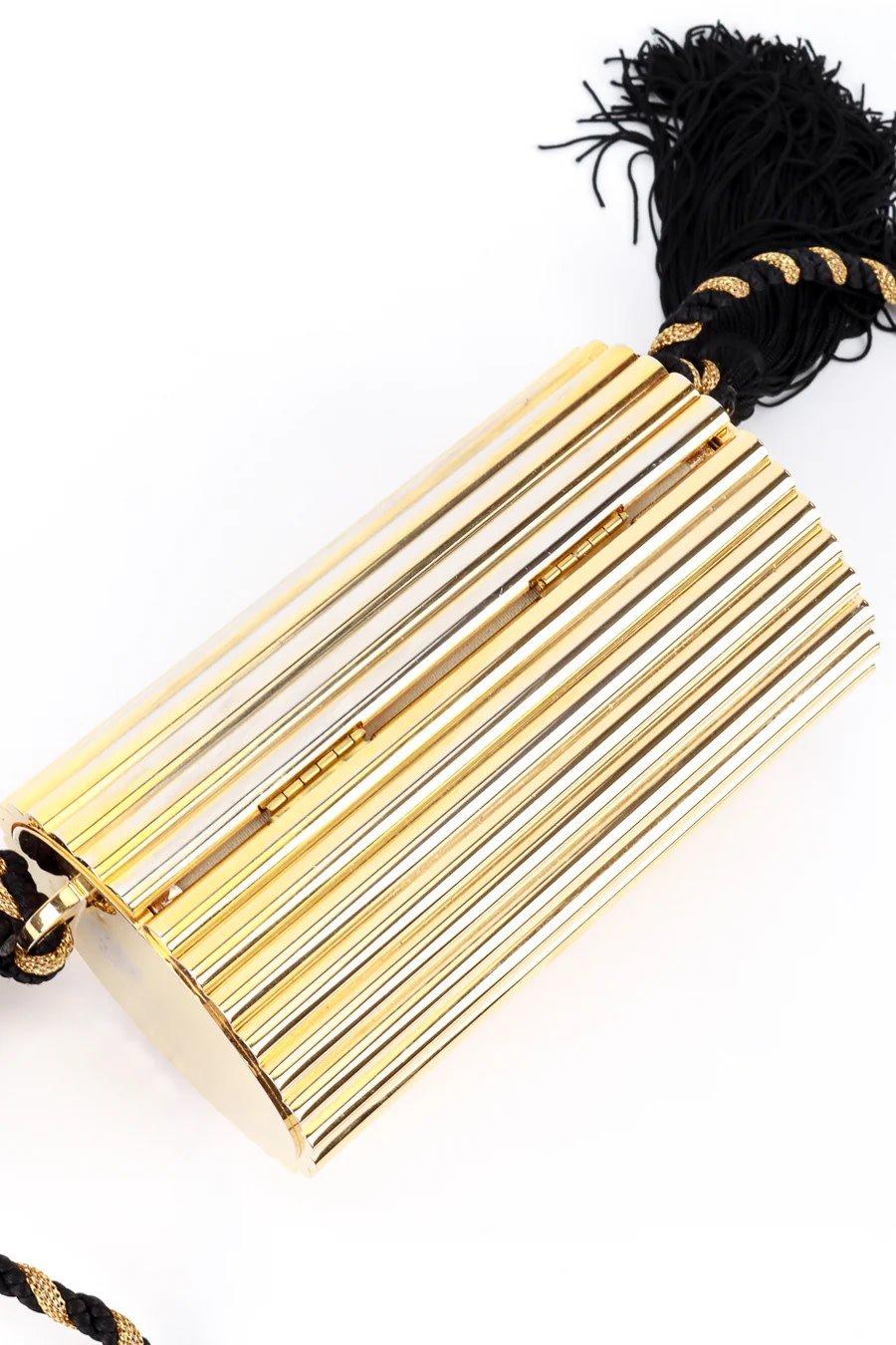 Yves Saint Laurent Vintage Minaudière Opium Box Bag Gold Metal 1980s For Sale 2