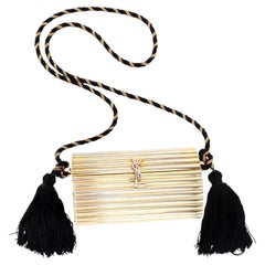 Yves Saint Laurent Vintage Minaudière Opium Box Bag Gold Metal 1980s