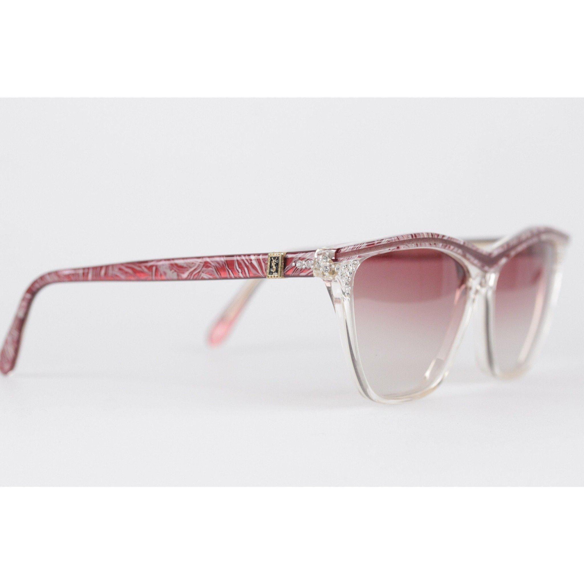YVES SAINT LAURENT Vintage MINT Sunglasses HYRTHIOS 58mm w/Rhinestones In Excellent Condition In Rome, Rome