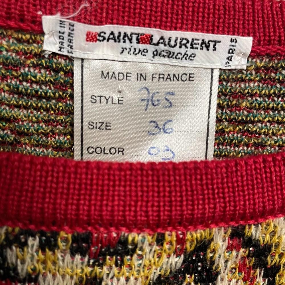 Yves Saint Laurent Vintage multicolor knitted wool 80s sweater 2
