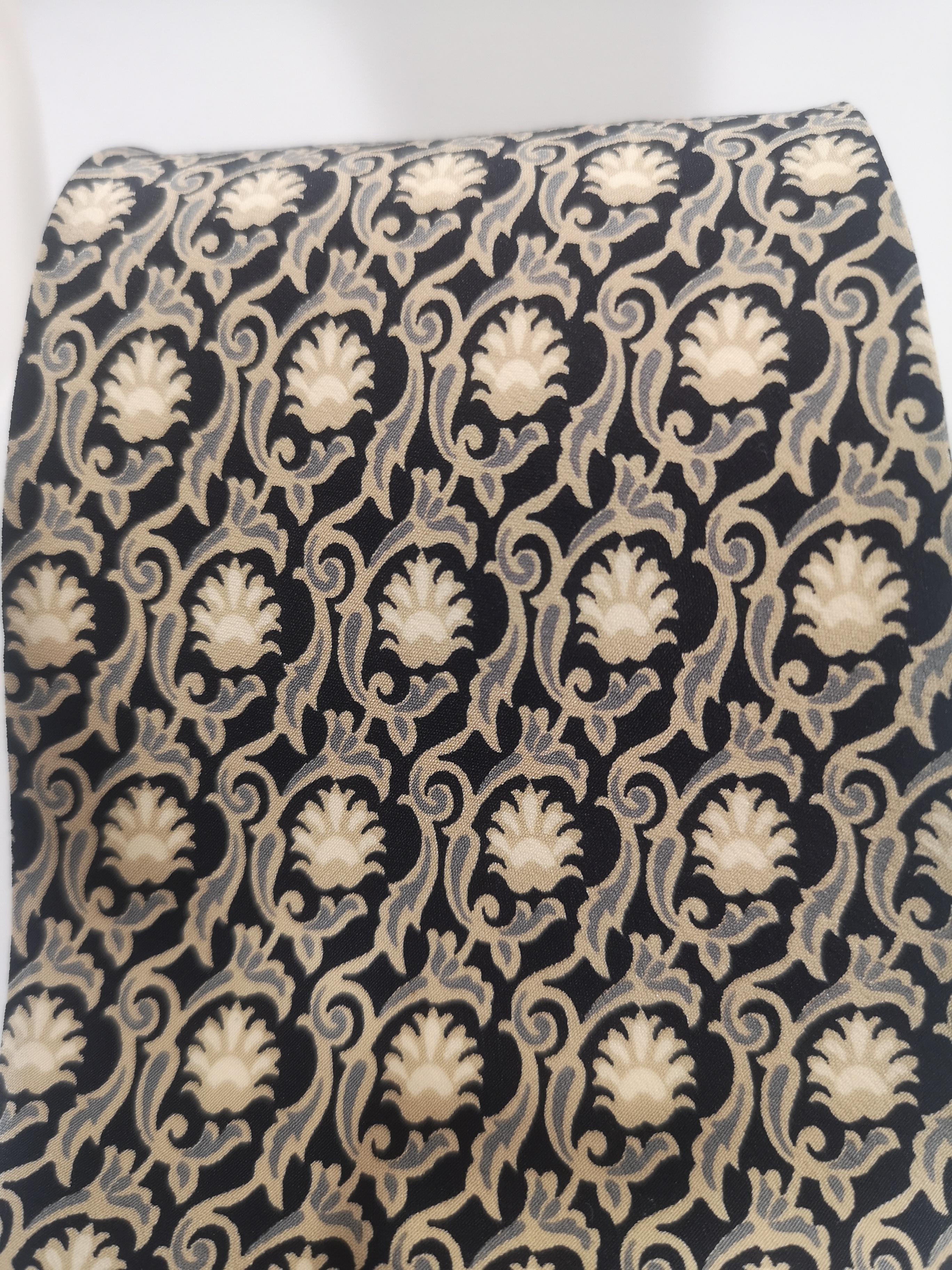 Gray Yves Saint Laurent Vintage multicoloured silk tie For Sale