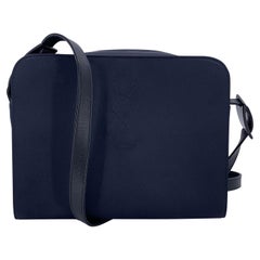 Yves Saint Laurent Vintage Navy Blue Satin YSL Logo Shoulder Bag