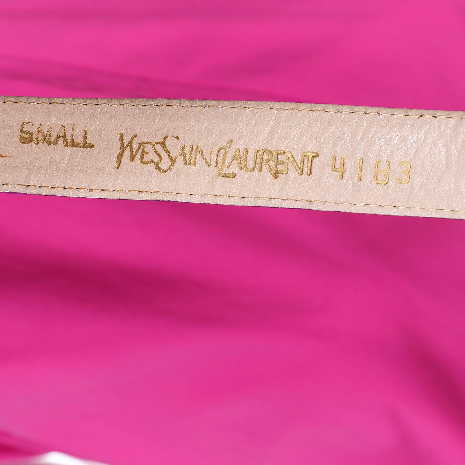 Yves Saint Laurent Vintage Pink Cotton Dress With Front Zipper & 2 Belt Options For Sale 6