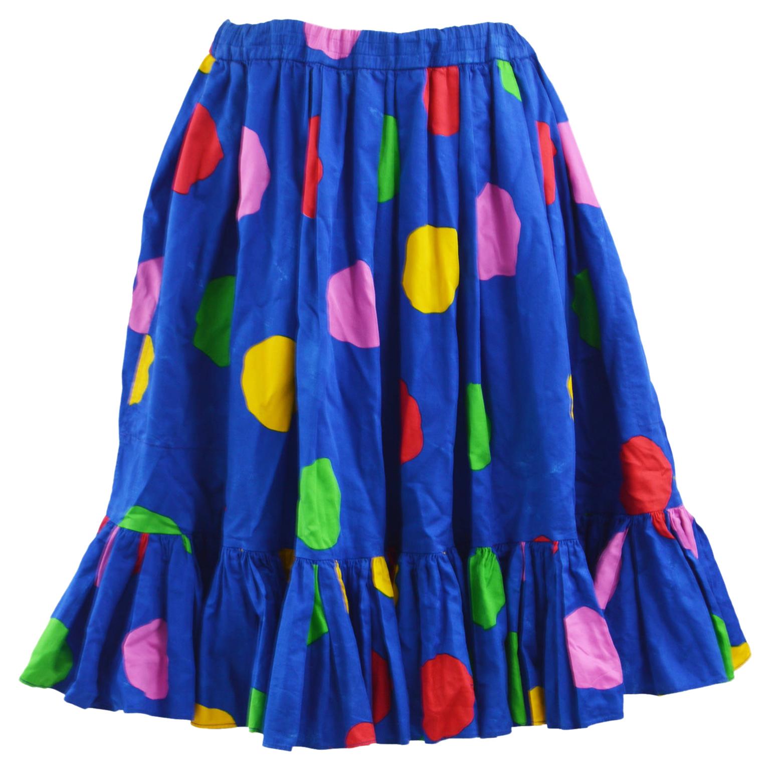 Yves Saint Laurent Vintage Polka Dot Skirt For Sale