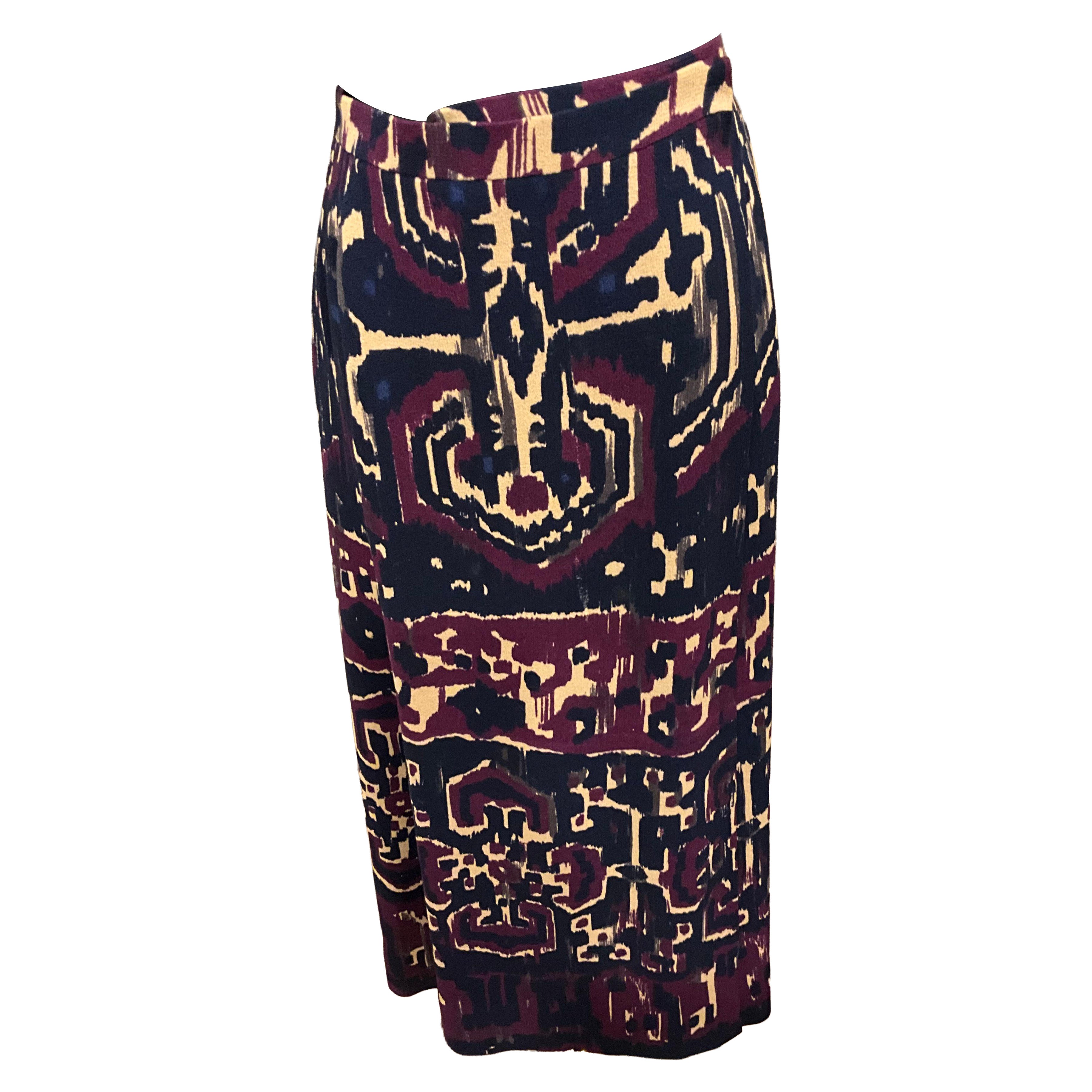 Yves Saint Laurent Falda envolvente con estampado vintage en venta