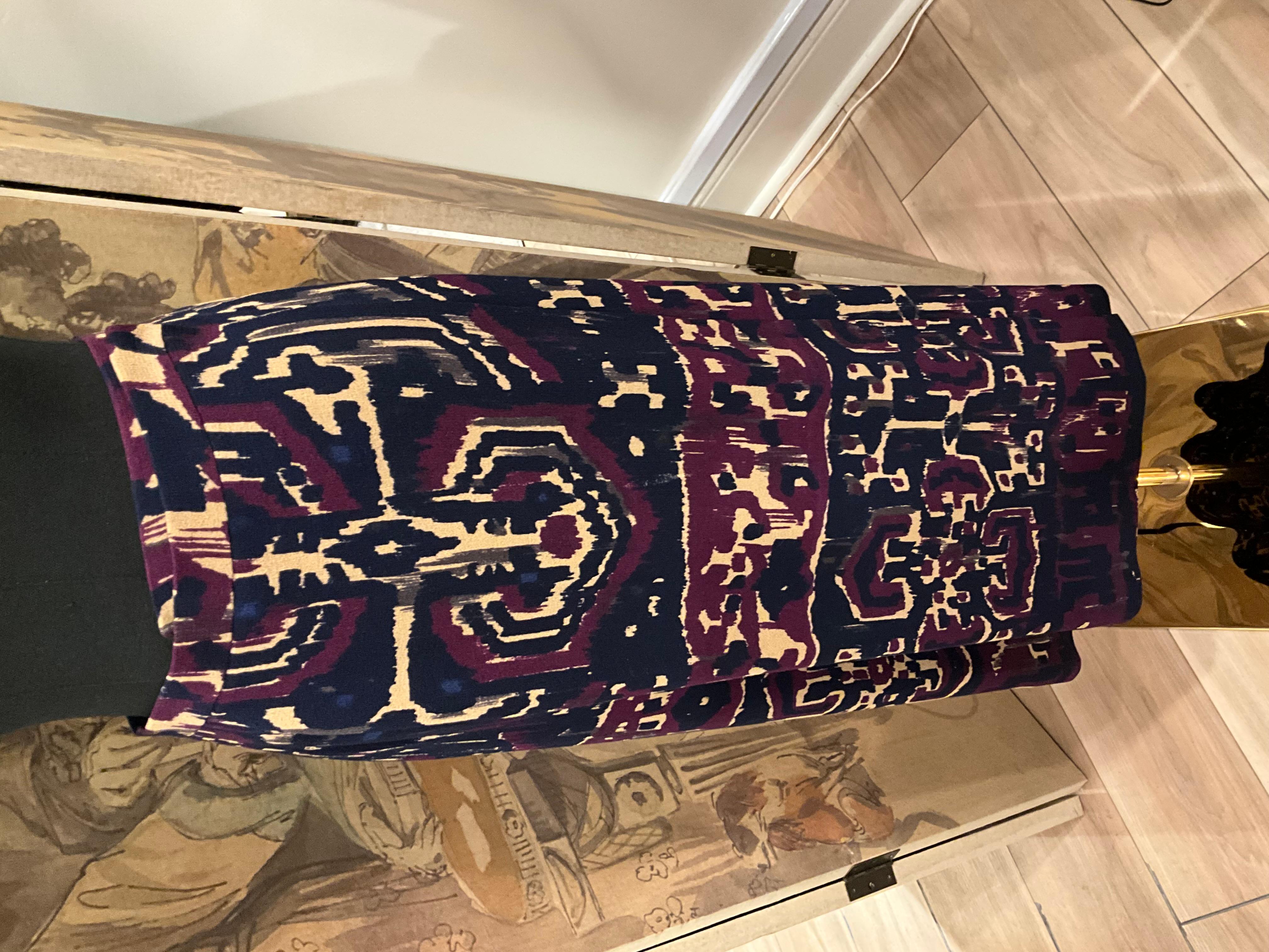 Yves Saint Laurent Vintage Print Wrap Skirt im Angebot