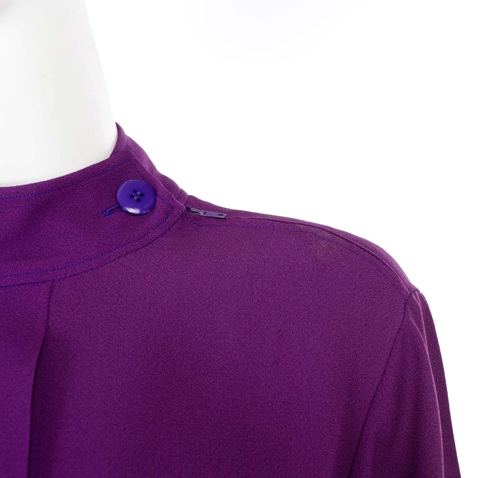 Yves Saint Laurent Vintage Purple Silk Crepe Top With Peek a Boo Cutout 2