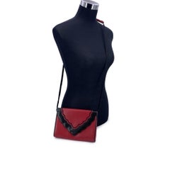 Yves Saint Laurent Vintage Red Black Leather Convertible Crossbody Bag