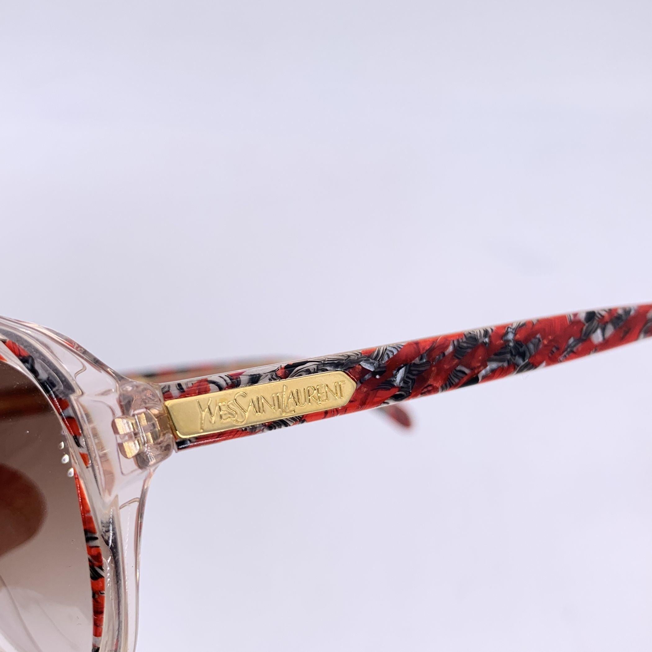 Lunettes de soleil Yves Saint Laurent Vintage Rouge Gris ARION 56/14 140mm en vente 1