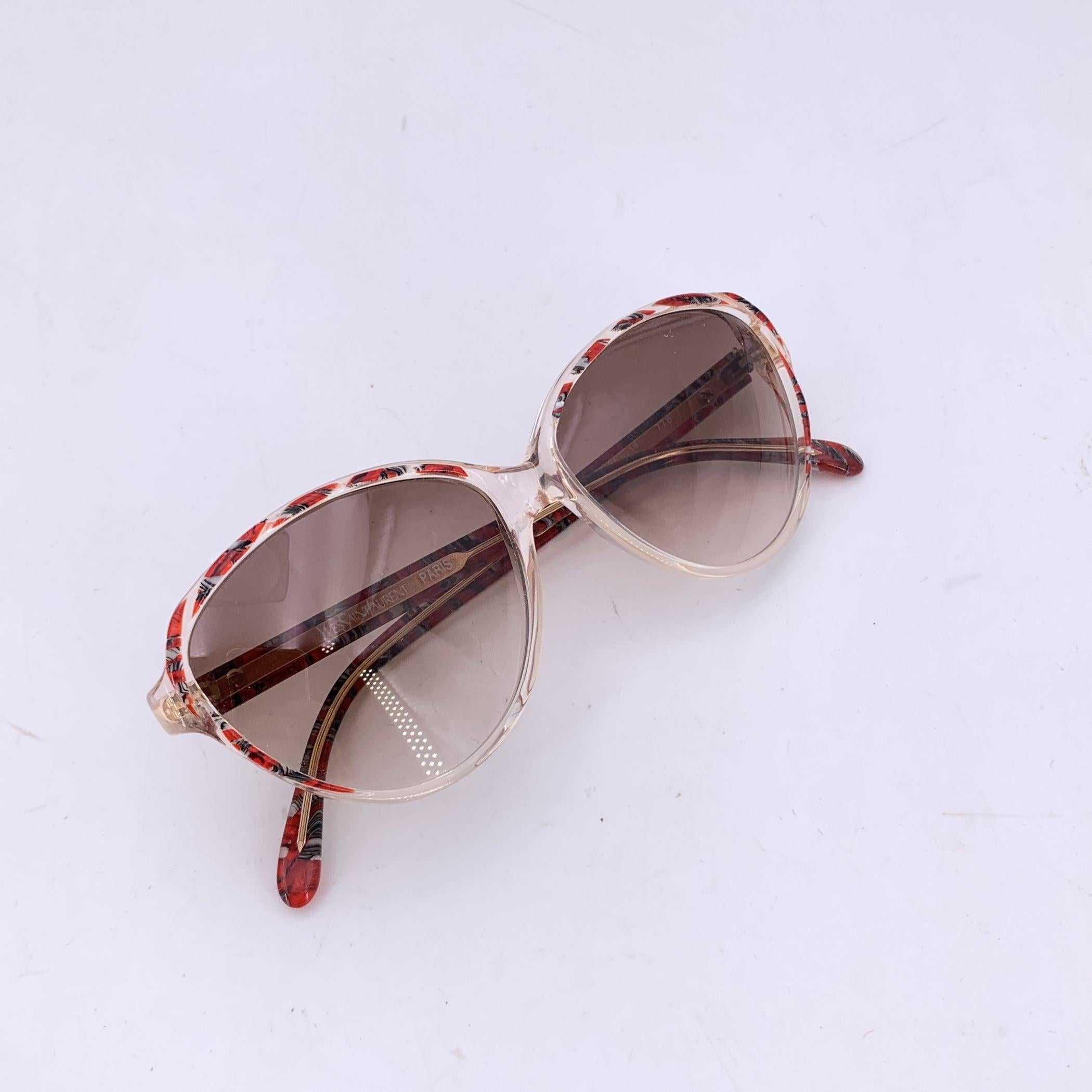 Lunettes de soleil Yves Saint Laurent Vintage Rouge Gris ARION 56/14 140mm en vente 2