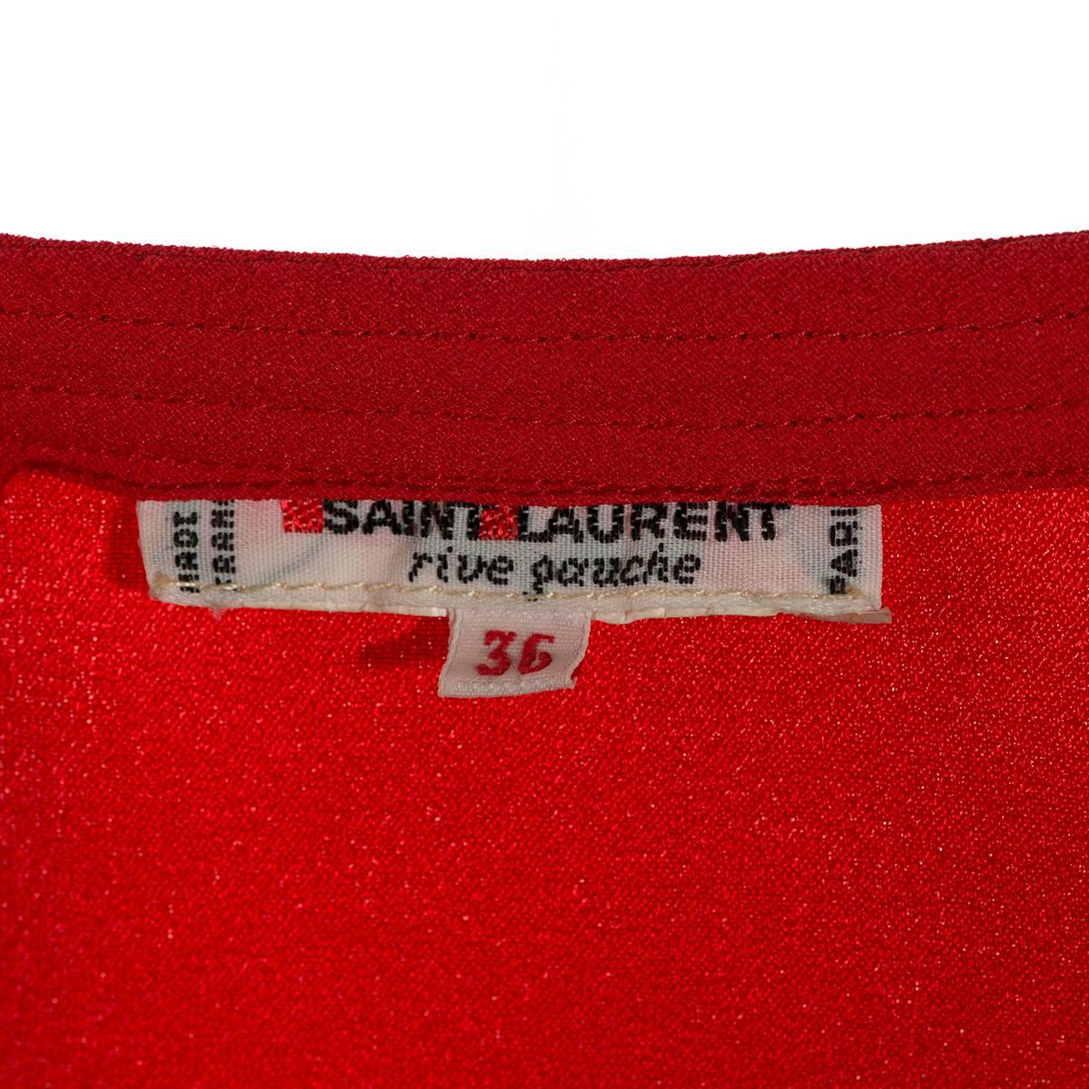 Women's Yves Saint Laurent Vintage Red Pants ans Shirt Suit