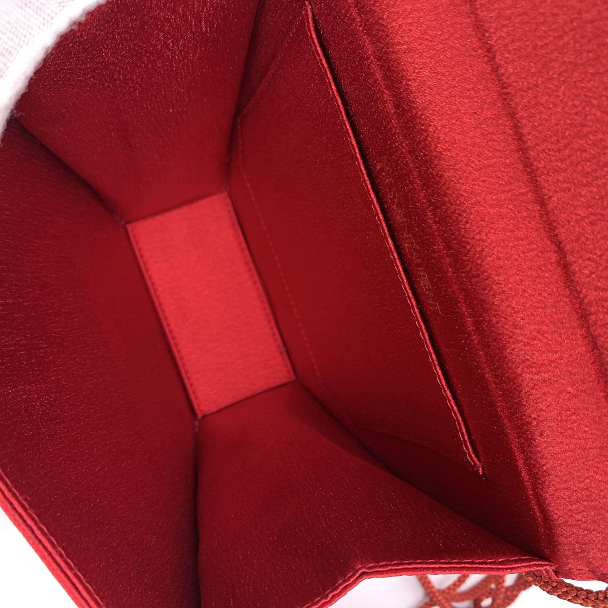 Yves Saint Laurent Vintage Rote Satin-Umhängetasche mit Schleife 1