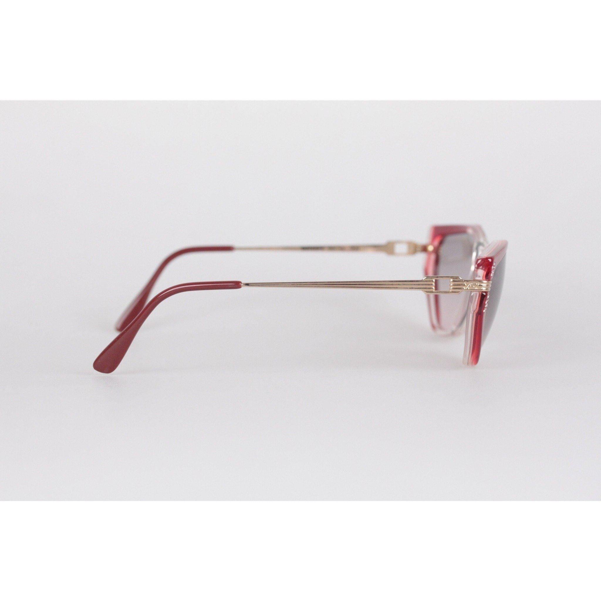 Gray Yves Saint Laurent Vintage Red Sunglasses Euterpe 60mm