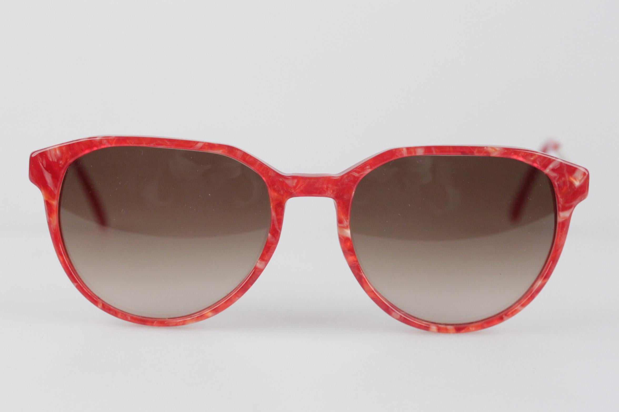 Brown Yves Saint Laurent Vintage Red Sunglasses Mod Persephone New Old Stock