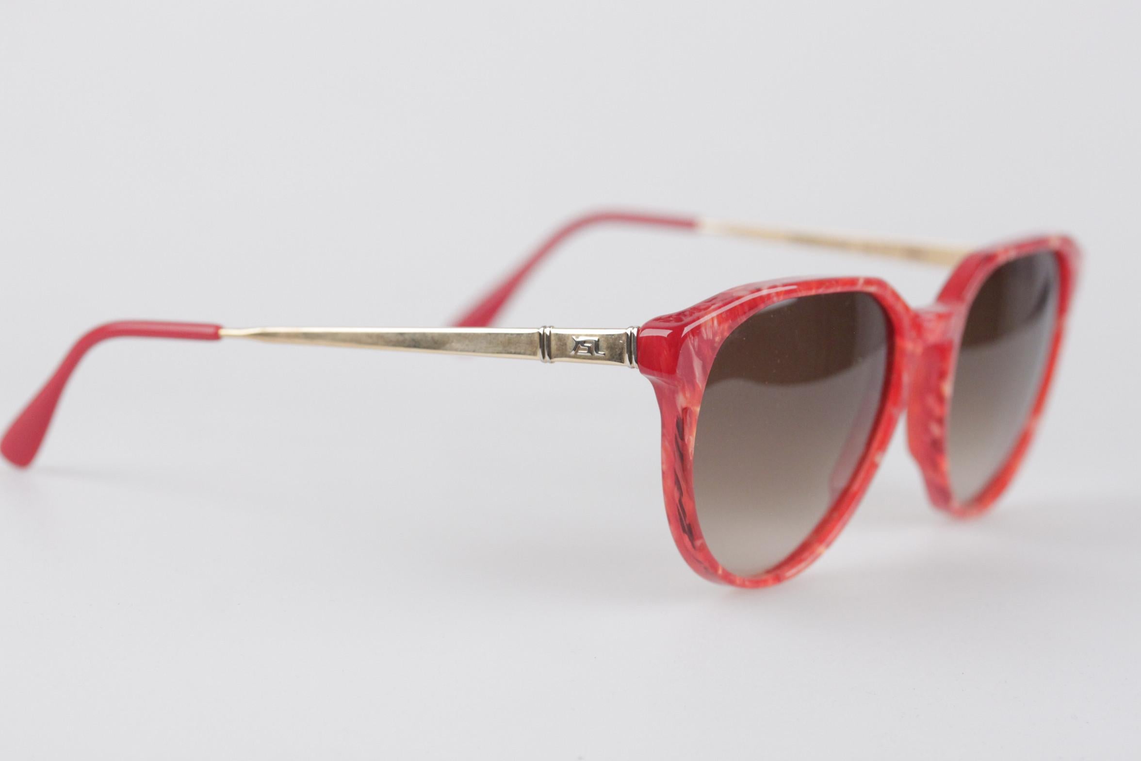 Yves Saint Laurent Vintage Red Sunglasses Mod Persephone New Old Stock In Excellent Condition In Rome, Rome