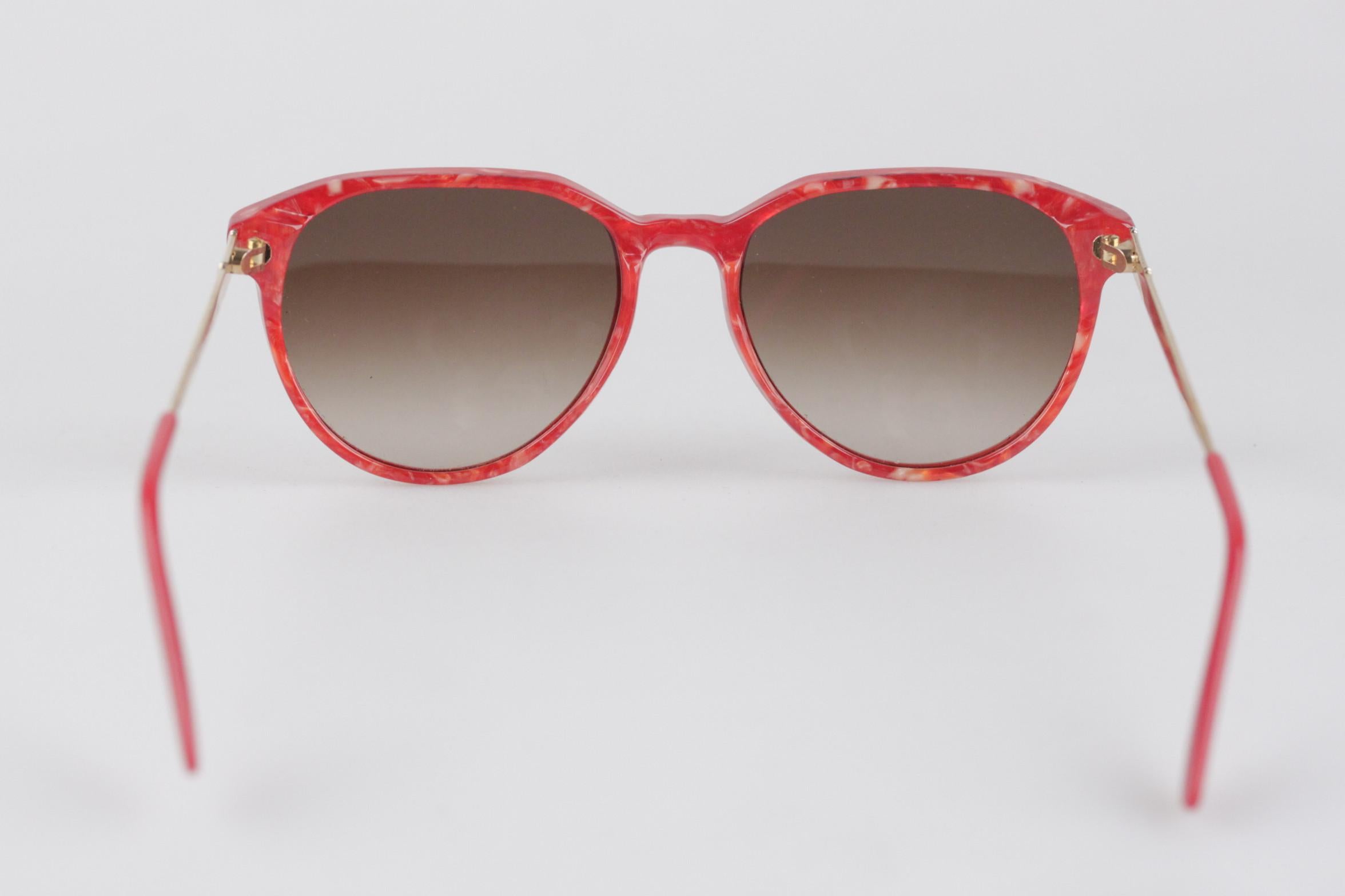 Yves Saint Laurent Vintage Red Sunglasses Mod Persephone New Old Stock 4